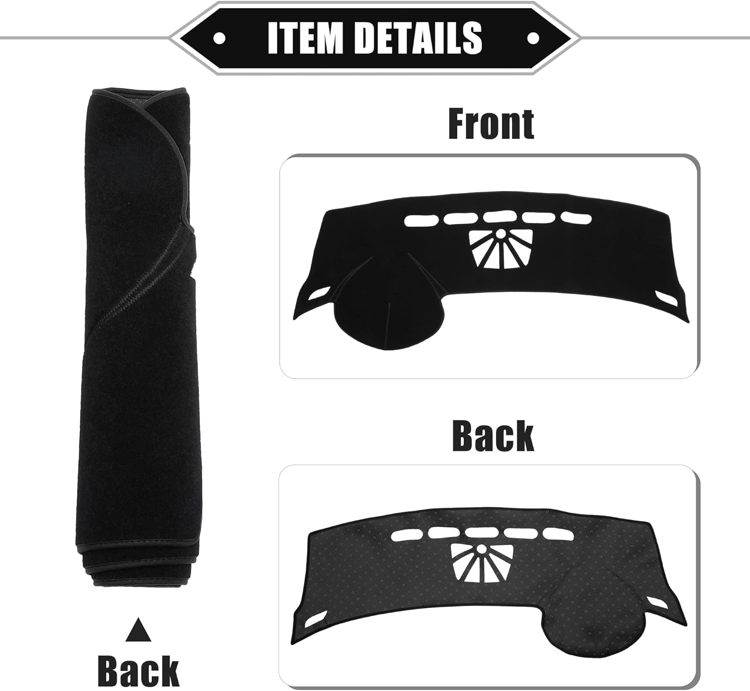 Car Dashboard Cover Mat Compatible for Buick LaCrosse 10-16, Protective Polyester Black Center Console Interior Trim Dash Board Mat