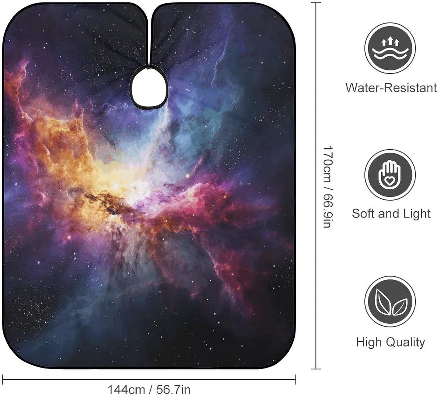 Nebula And Galaxy in The Universe Apron for Women Men,Barber Cape with Adjustable Snap Closure,Hair Cutting Cape,66.9 X 56.7 Inches for Hair Dye, Comb-out, Styling, Shampoo