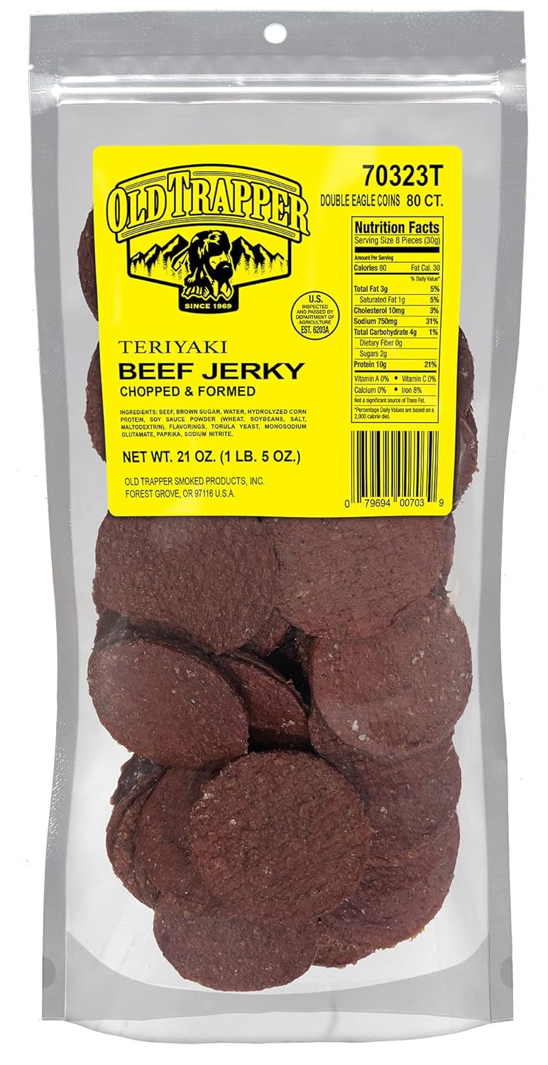 Old Trapper Teriyaki Double Eagle Beef Jerky Real Wood