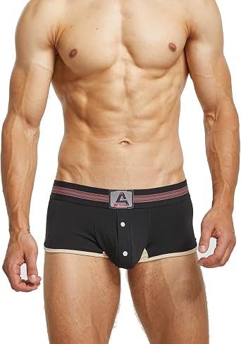 Seobean Low Rise Men's Casual Fashion Underwear Men's Underwear Cotton Boxer Shorts Elastic Trunks Hipster Boxer Briefs Design Lingerie