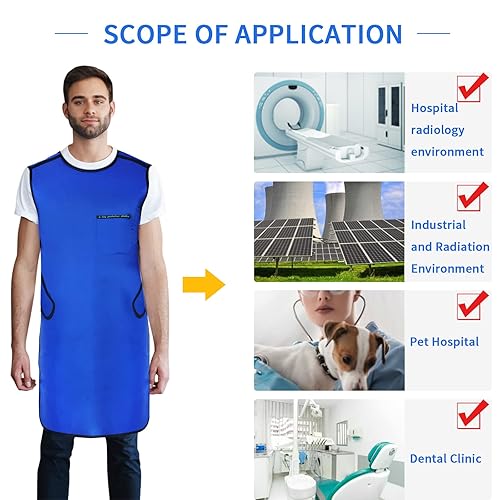 Miniatura 5 de ANNWAH Escudo de rayos X de 0.35mmPb para adultos, delantal de plomo dental ligero