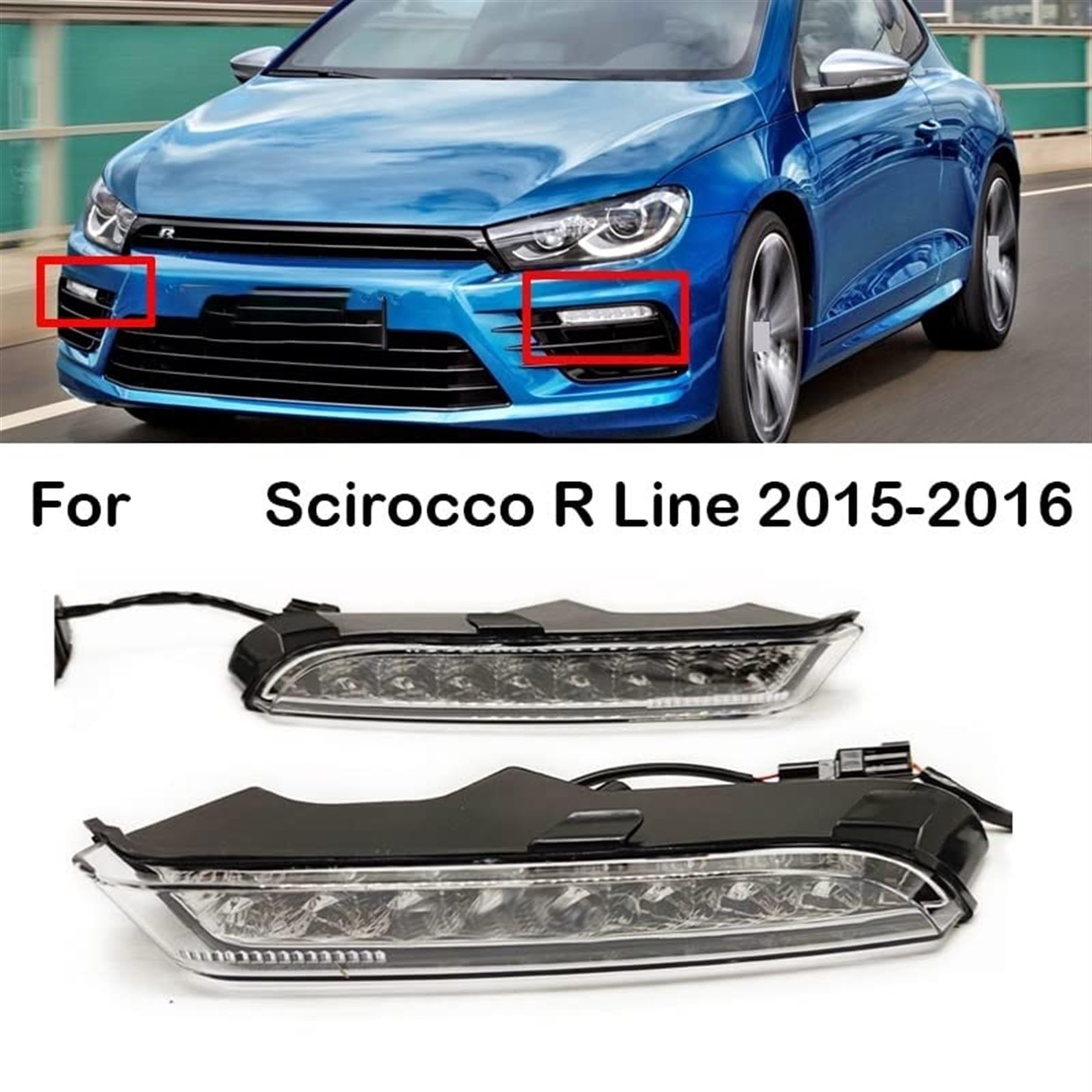 1 par de luces LED DRL circulación diurna con luz señal