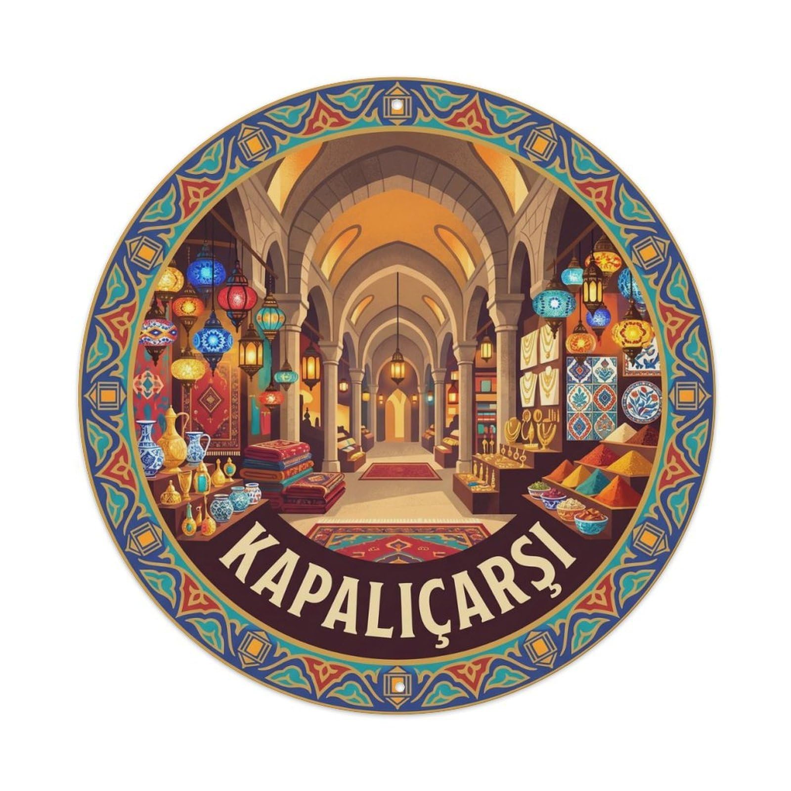Istanbul Grand Bazaar Kapalicarsi Turkish Textile Metal Tin Sign