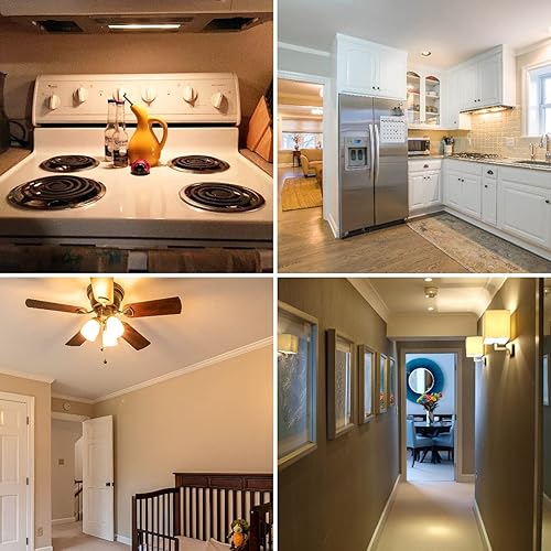 Miniatura 5 de DiCUNO Bombilla LED E17 regulable, luz para electrodomésticos debajo del horno de microondas, 4 W (equivalente incandescente de 30 W), blanco cálido