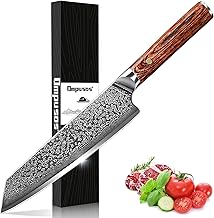Damascus Chef Knife, 8 Inch Chef Knife, Professional Japanese Chef Knife, Super Sharp 67 Layer Stainless Steel Knife, VG-10 Japanese Chef Knife with Ergonomic Handle Solid Redwood Handle