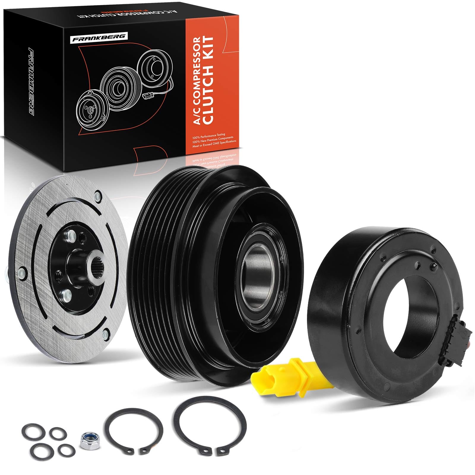 Frankberg Compressore Magnetico AC Compatibile con Twingo II CN0 1.2L Clio III BR0/1 CR0/1 1.2L Clio III Grandtour KR0/1 1.2L Modus/Grand Modus F/JP0 1.2L Wind E4M 1.2L Replace# 8200578856