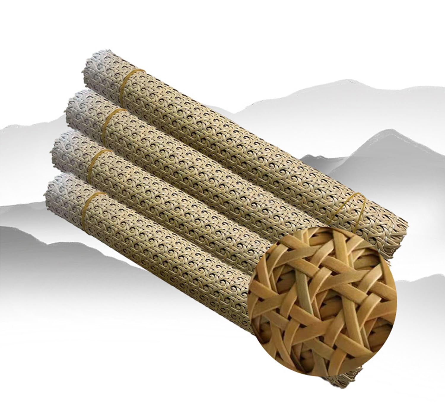 Rotolo Di Rattan Intrecciato 40x95 Cm - Treccia In PE Per Mobili, Decorazioni E Fai Da Te