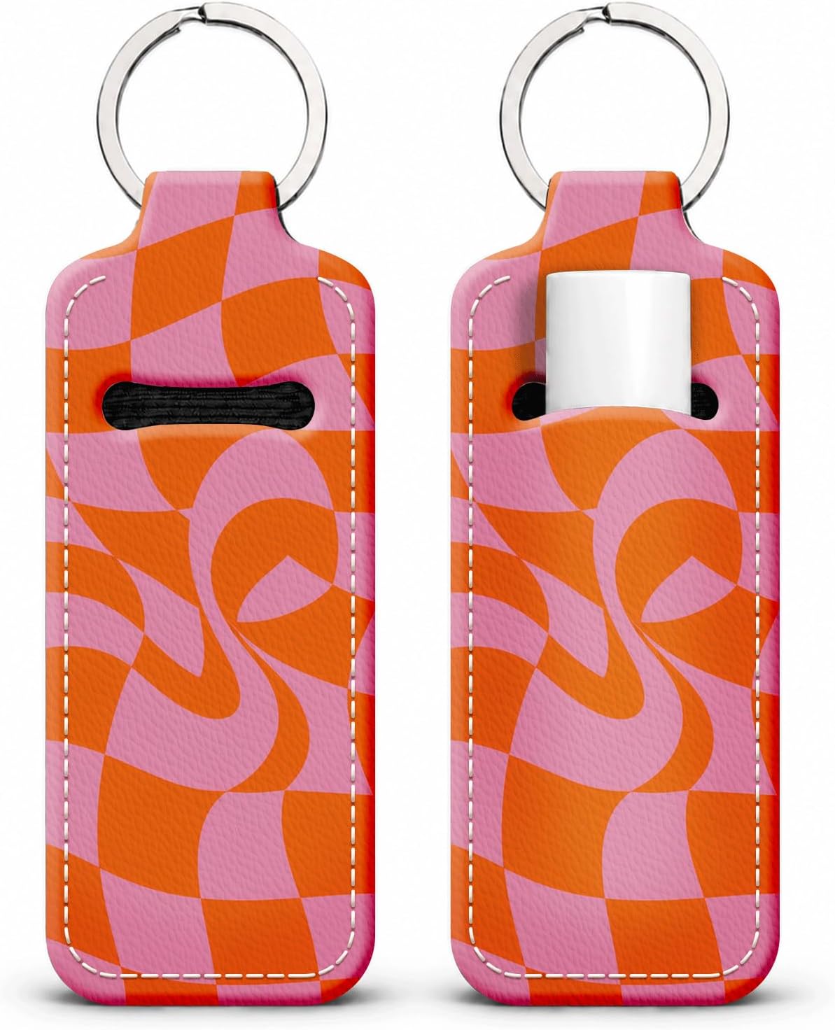 Unique Print Lip Balm Holder Keychain, Aesthetic Chapstick Sleeve Clip for Women Purse and Keys