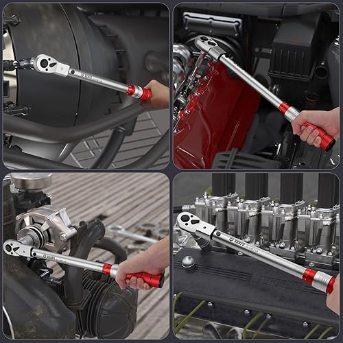 Miniatura 7 de VANPO - Llave dinamométrica ajustable de 12 pulgada, 10-170 ft.lb13.6-230.5 Nm, llave dinamométrica de 38 mm de boca abierta con mandíbula