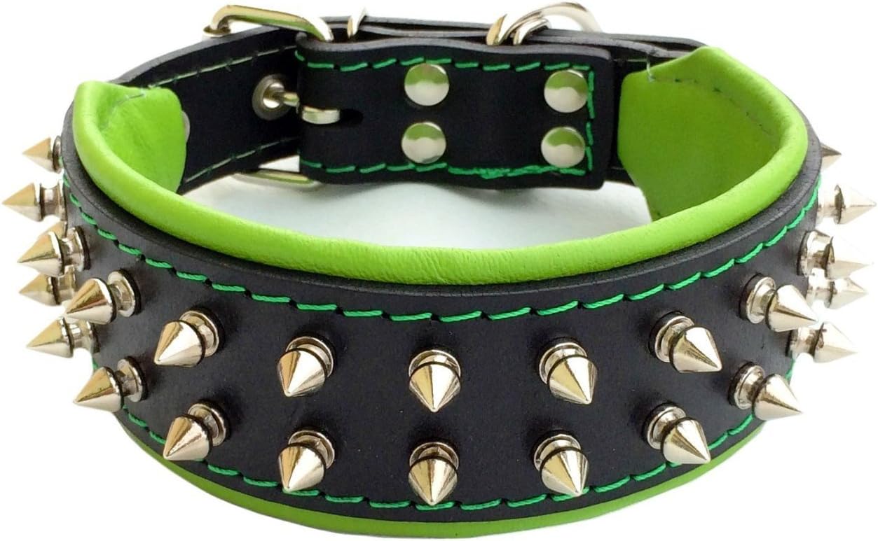 Bestia Frenchie Dog Collar, Spiked, Handmade, Bulldog Design, Pug, Terrier, Labrador, German Shepherd, Retriever, Boxer, Doberman, 2 inch Wide
