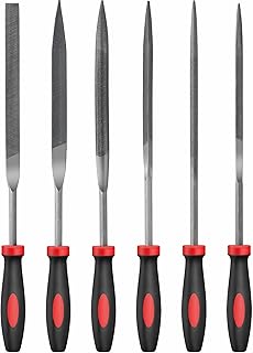 Hi-Spec 6pc Metal Small Needle Hand File Tool Set Kit. Fine Micro Steel Files. Flat, Half, Round & Triangle for Crafts, Metal & Wood Work.