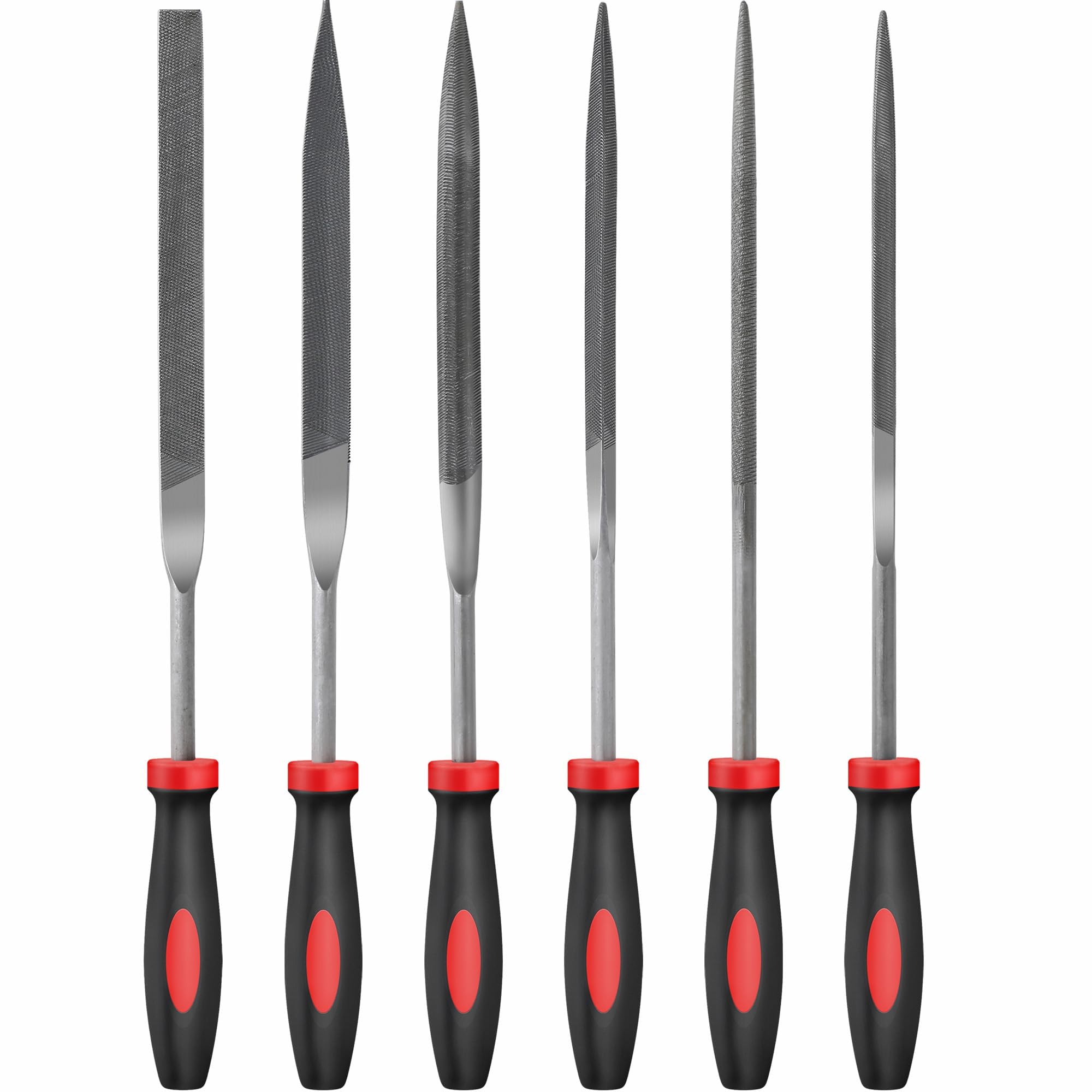 Hi-Spec 6pc Metal Small Needle Hand File Tool Set Kit. Fine Micro Steel Files. Flat, Half, Round & Triangle for Crafts, Metal & Wood Work.