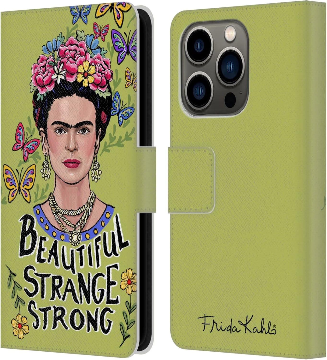 Head Case Designs Officially Licensed Frida Kahlo Beautiful Woman Art & Quotes Leather Wallet Case Compatible with Apple iPhone 14 Pro