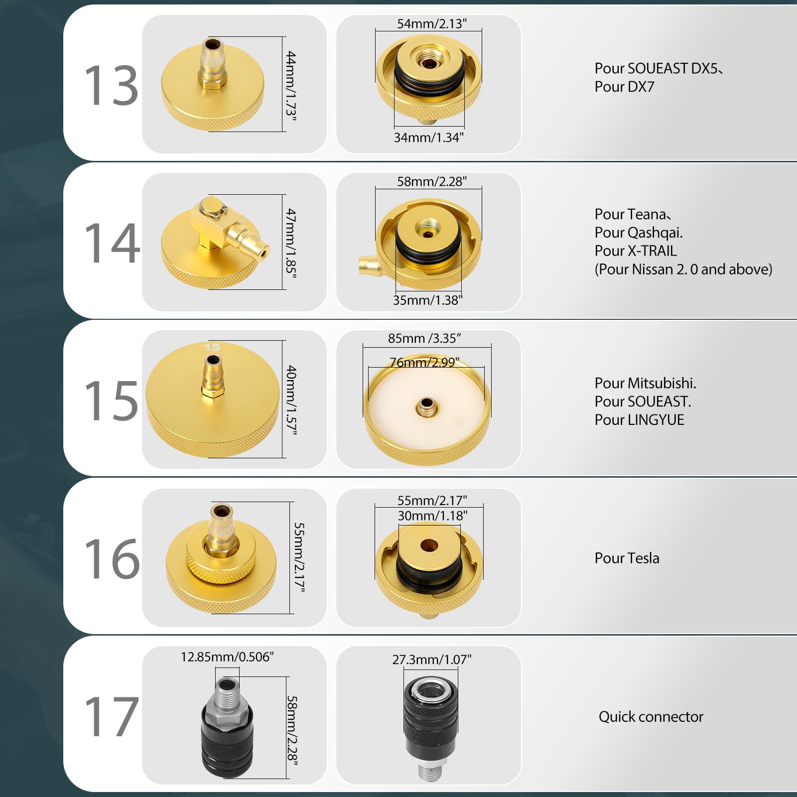 17 Pièce Purgeur de Frein Voiture Adaptateurs Kit Bouchon Purgeur de Frein avec Connecteur Rapide de Purge ou de Remplissage de Liquide de Frein Compatible avec VW pour BMW