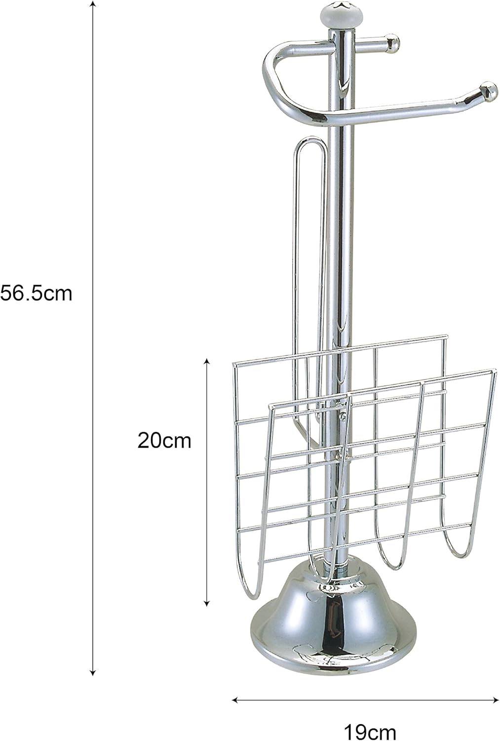 Top Star 280837 Toilet Roll Holder with Magazine Rack 56 cm Chromed