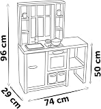 Smoby Loft Fleur Play Kitchen - Children's Kitchen in Modern Loft Style with Hob, Oven, Fridge & 27 Accessories, for Children from 3 Years - 4