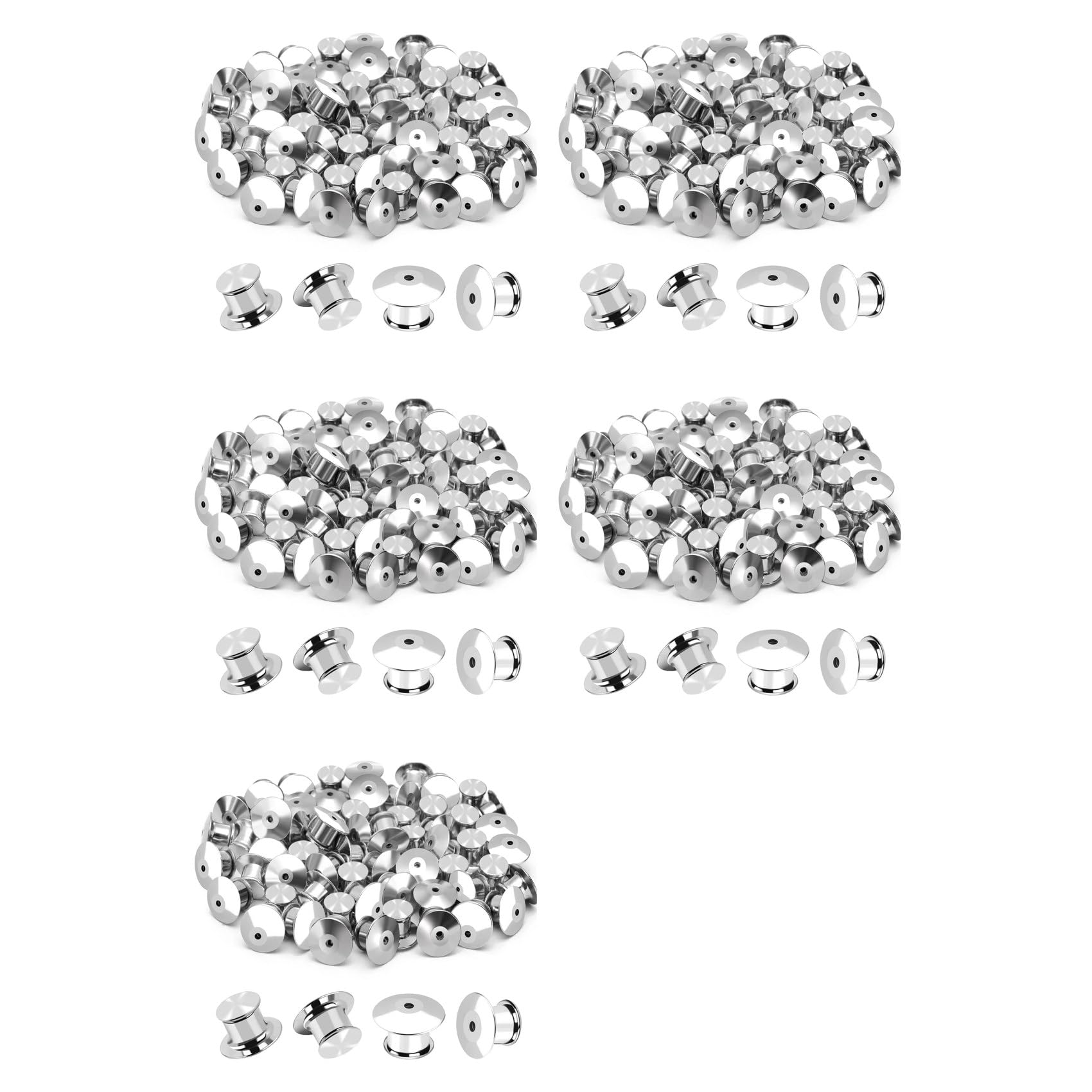 Ctrlzs 500Pcs Locking Pin Back Locking Pin Retainer Buckle, Used For Locking The Back Of Metal Pin Of Brooch Enamel Lapel Pin