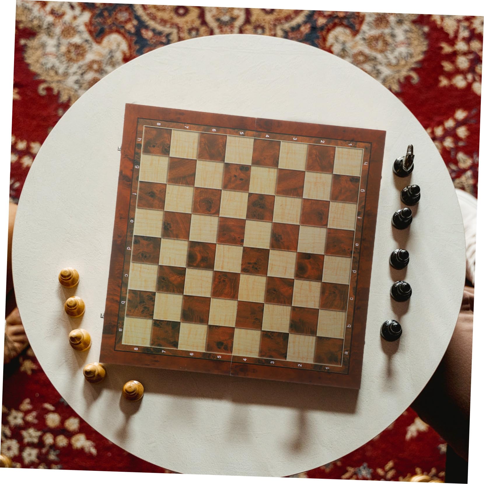 Scacchiera Pieghevole in Legno, Set 1 Pezzo, Gioco di Scacchi | Multifunzione 3 in 1, Finitura Liscia al Tatto, Formato Portatile per Ufficio e Scuola