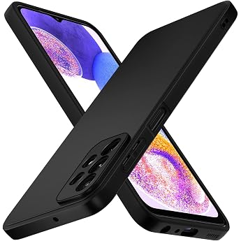 ivoler Silicone Case for Samsung Galaxy A23 5G with Camera Protection Ultra Thin Soft Shockproof Protective Case Flexible TPU Matte Black Mobile Phone Case Scratch-Resistant Case Cover