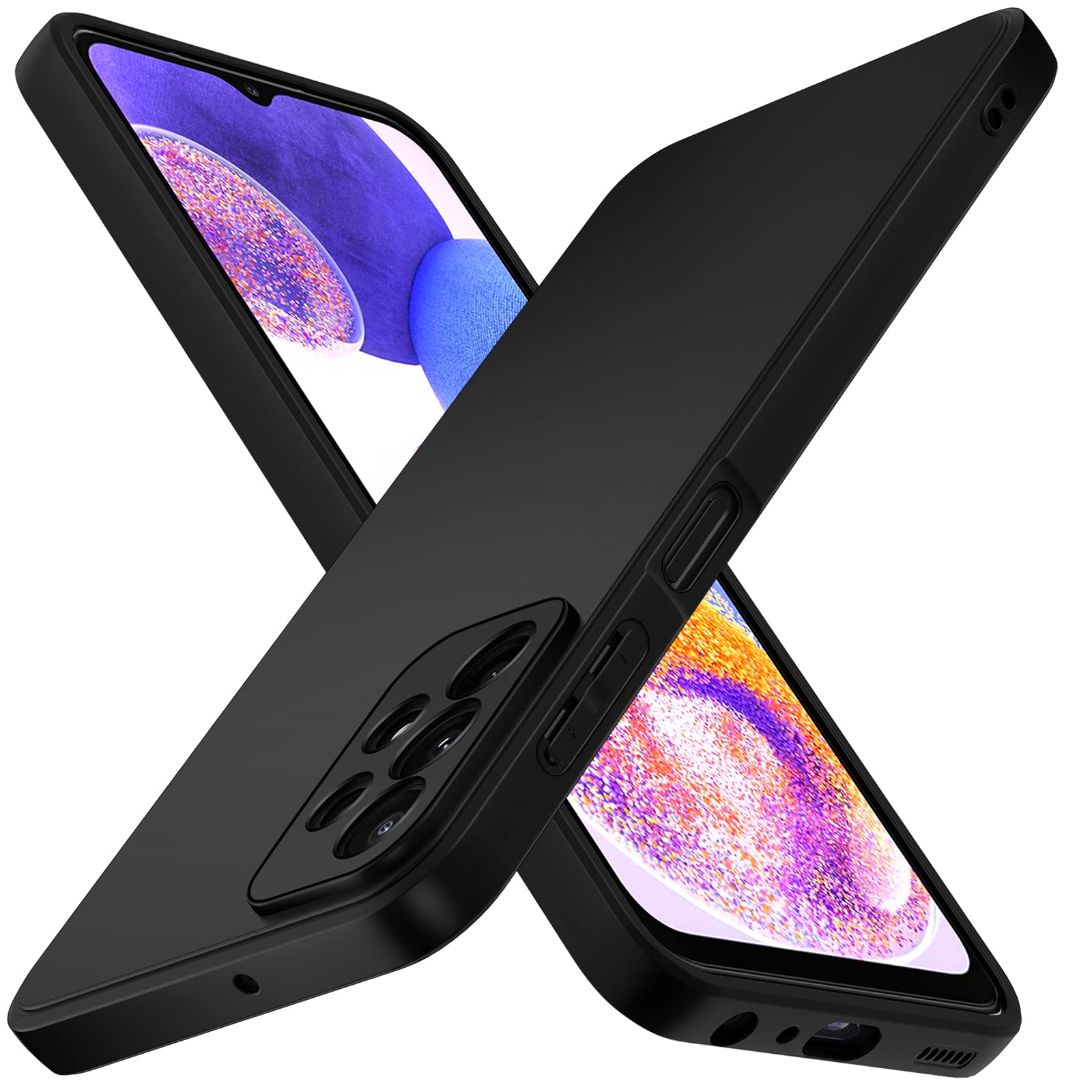 iVoler Cover in Silicone per Samsung Galaxy A23 5G con Protezione Della Fotocamera, Ultra Sottile Custodia in TPU Morbida Anti-Graffio Antiurto Protettiva Case, Nero