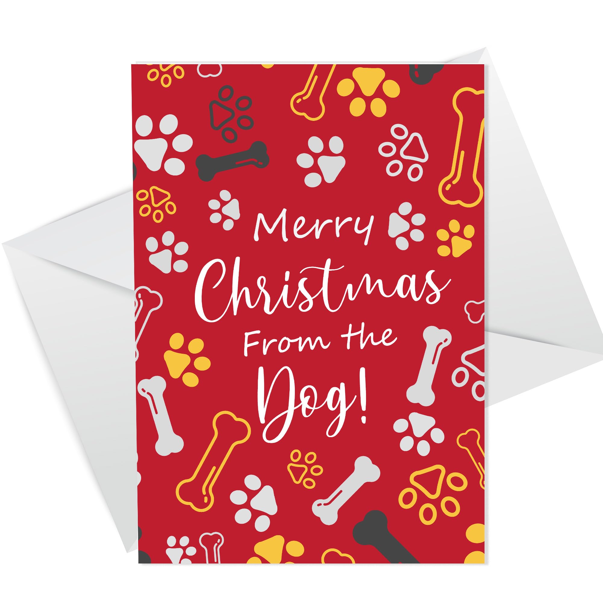 RED OCEAN Merry Christmas Card From The Dog Funny Christmas Card For Mum Dad Daughter Son Family Christmas Card