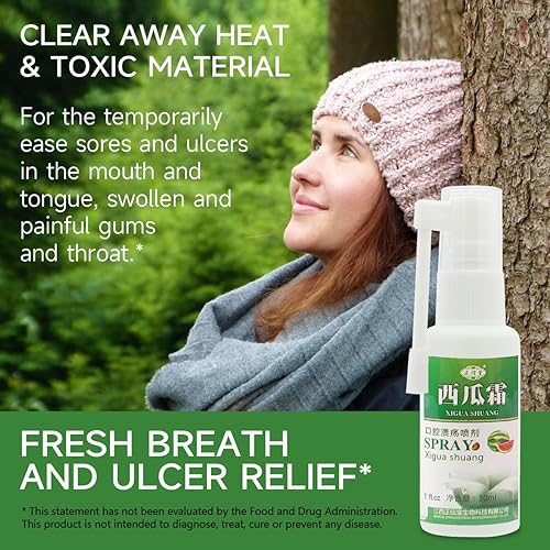 Miniatura 2 de ciwoll Spray para el dolor bucal con sandía-escarcha, 2 onzas líquidas (1 onza x 2 paquetes)  Alivio de las aftas bucales, úlcera bucal, dolor de