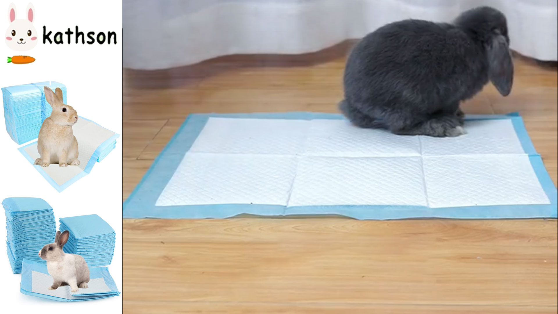 Kathson 50 Pcs Rabbit Pee Pads – Super Absorbent Disposable Cage Liners For Small Pets (22x22 Inch) - View #4