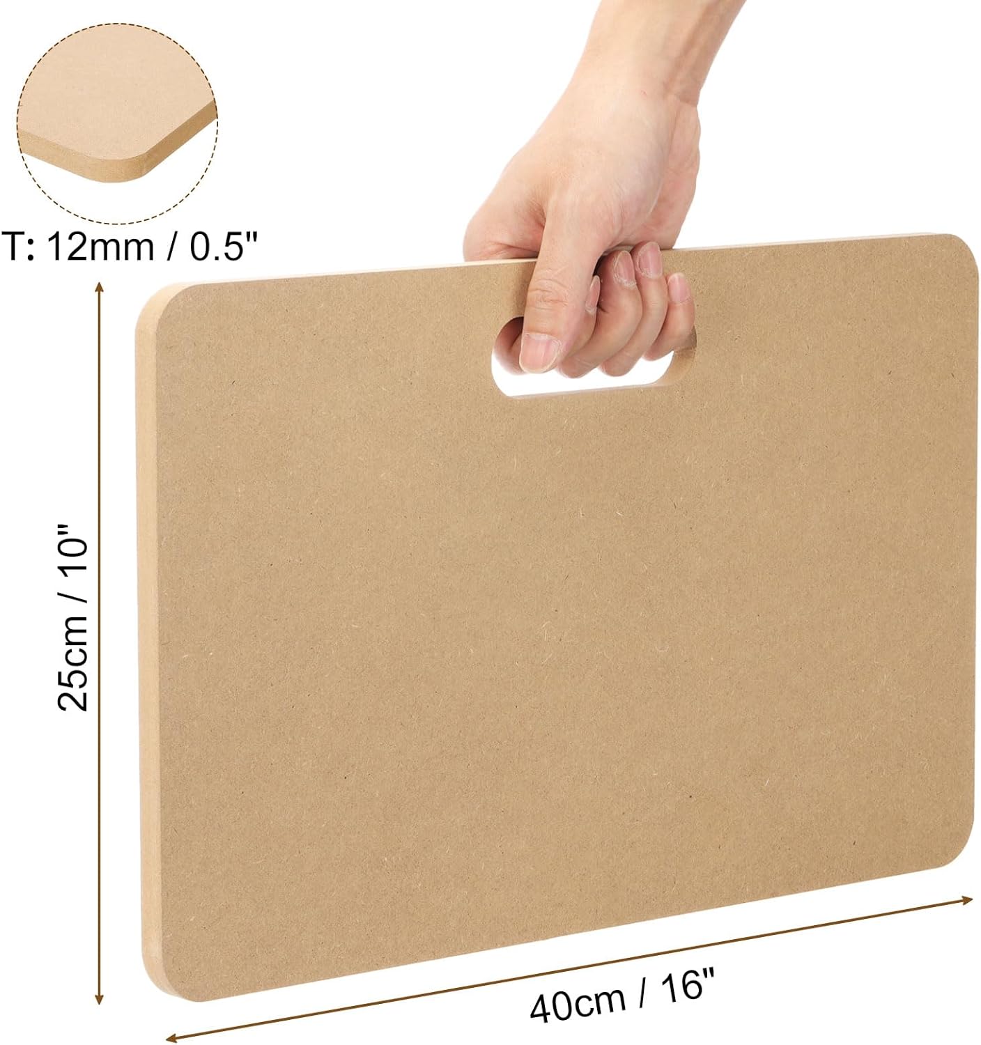 PATIKIL 10 x 16" Wedging Board for Pottery with Built-in Handle, 12mm Thickness Clay Board Portable Plaster Modeling Board for Pottery Clay Ceramics