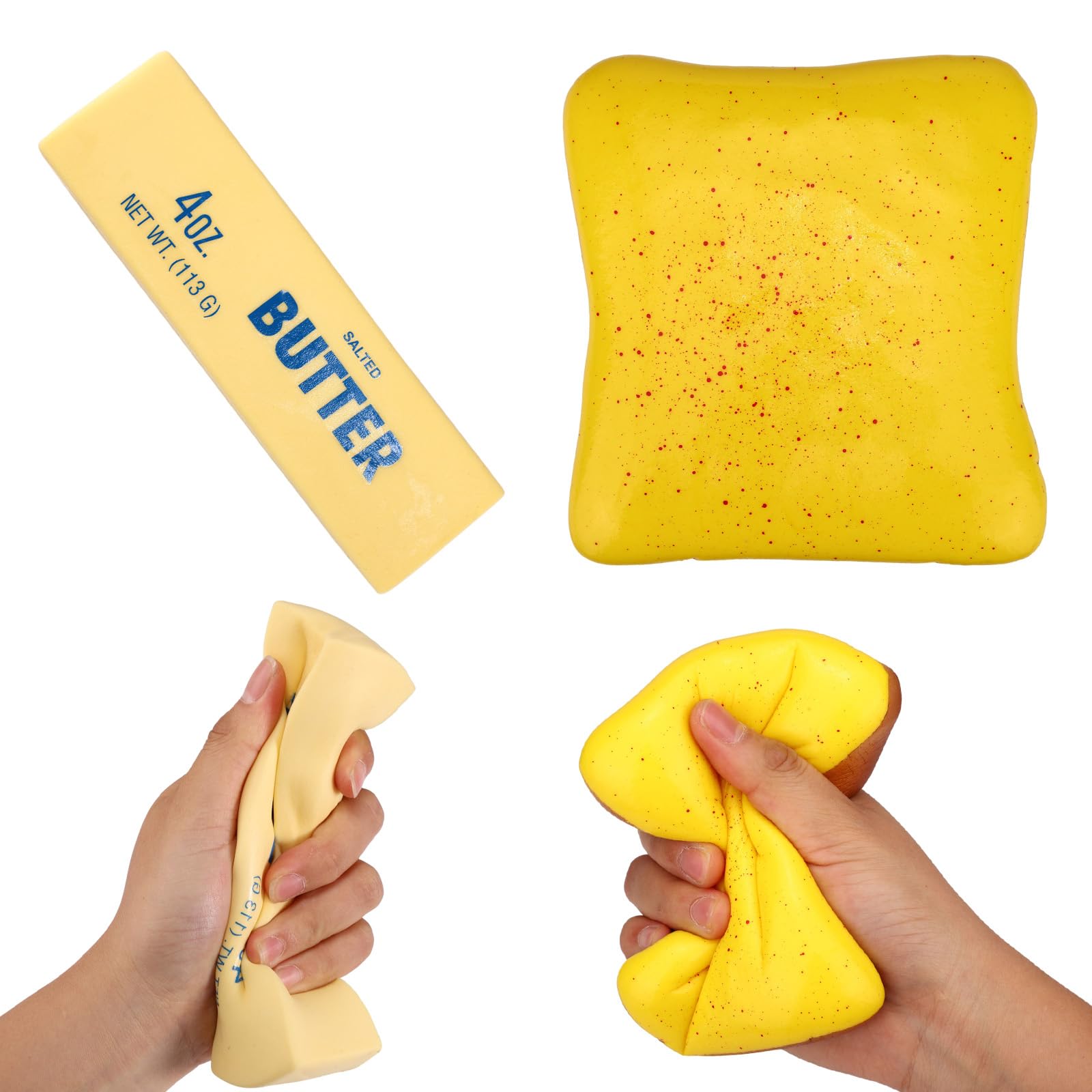Squeeze Butter Squishy Toy, Realistic Butter & Toast Shaped Squeeze Toy