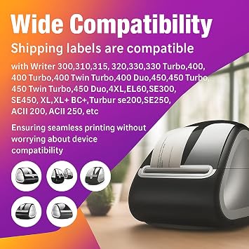 20 Rolls 99010 S0722370 28 mm x 89 mm Address Labels Compatible with LabelWriter 4XL 450 400 330 320 310 Twin Turbo Duo Seiko SLP 450 400 240 220 200 120 100 Pro Plus (130 Labels per Roll)