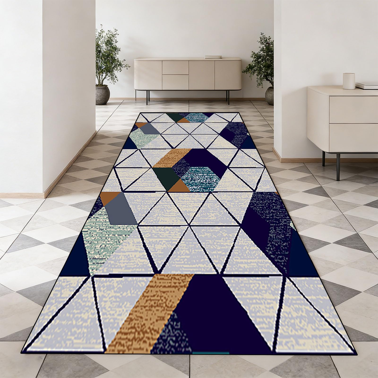 Alfombra de pasillo antideslizante y lavable con tejido de pelo corto absorbente para cocina