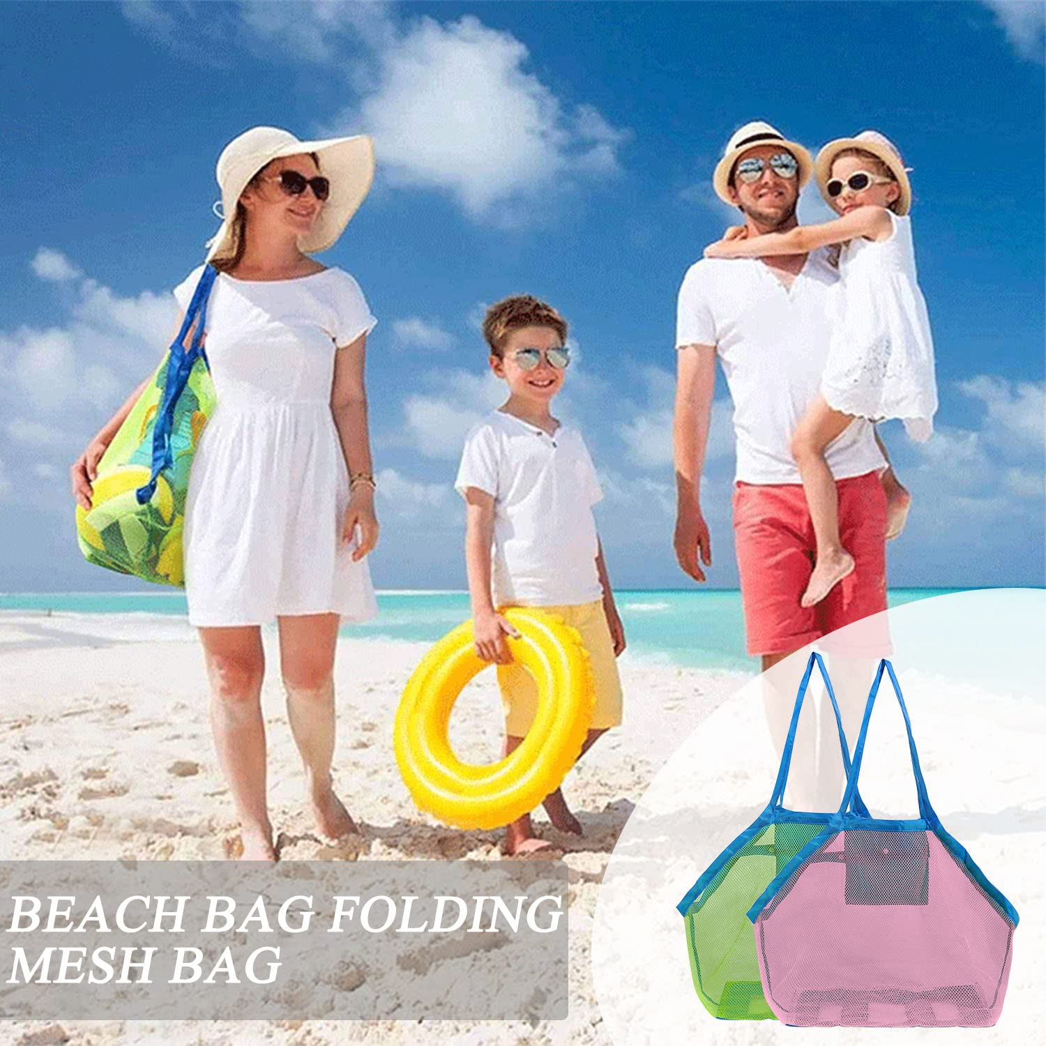 Grand Sac Fourre-tout De Plage En Nylon, Sac De Transport En Maille