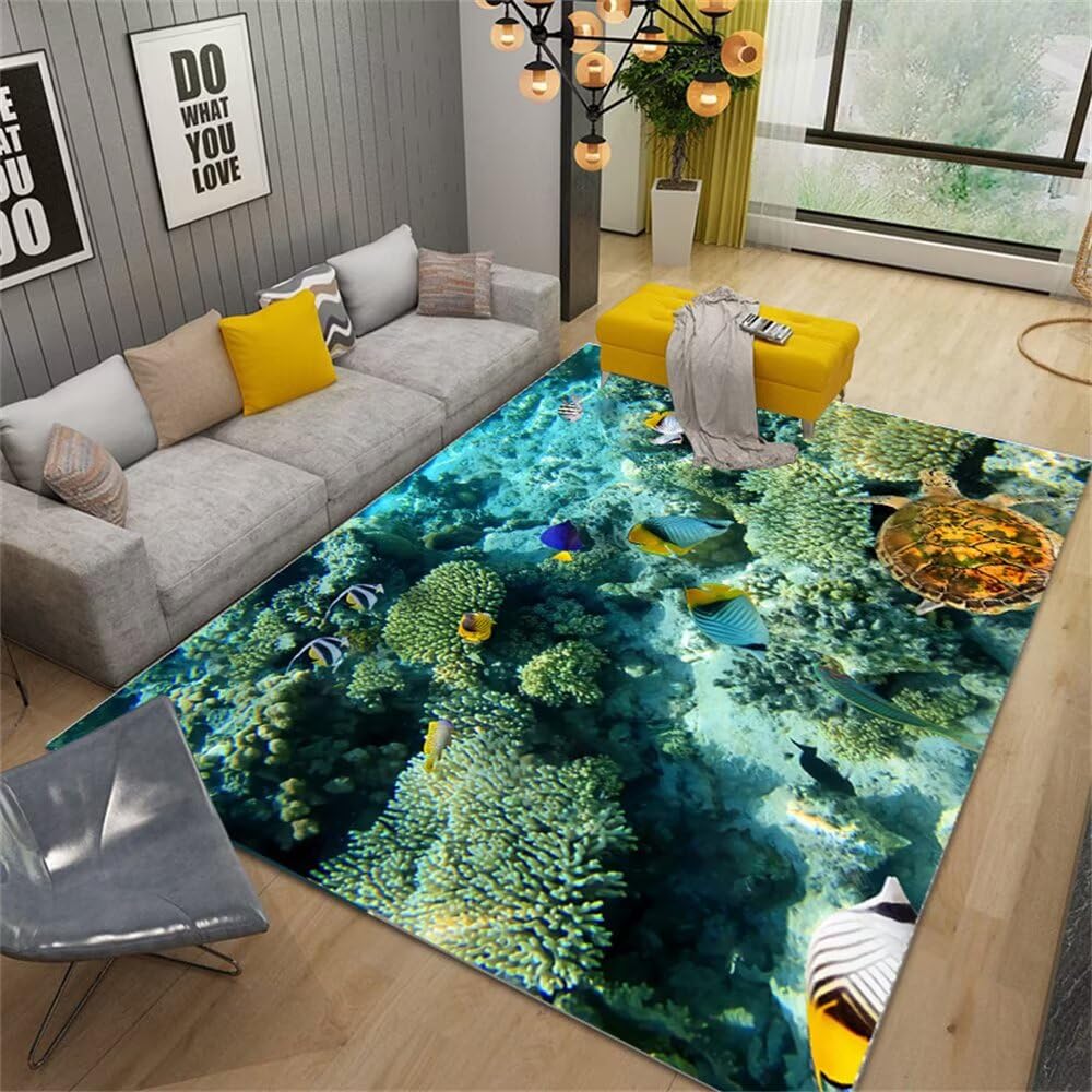 Grand tapis vert 180x240cm anti-froid pour moquette intérieure salon