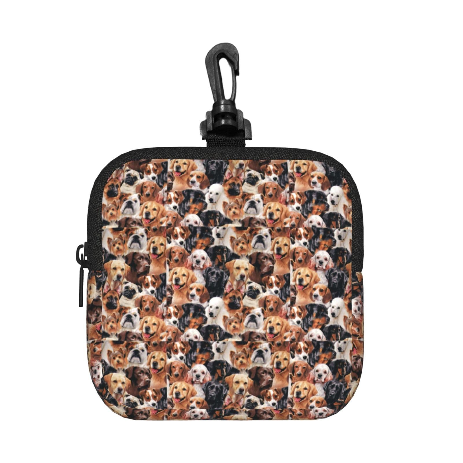 Many Dogs Print Square Storage Bag Travel Toiletry Cosmetic Organizer Pouch Lightweight Reusable