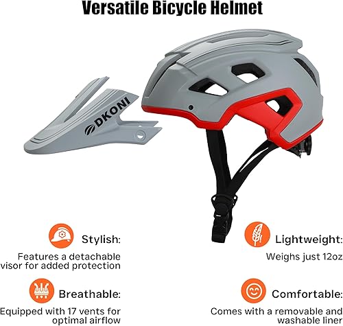 Miniatura 5 de Casco de bicicleta de montaña para adultos casco de bicicleta certificado MTB con visera