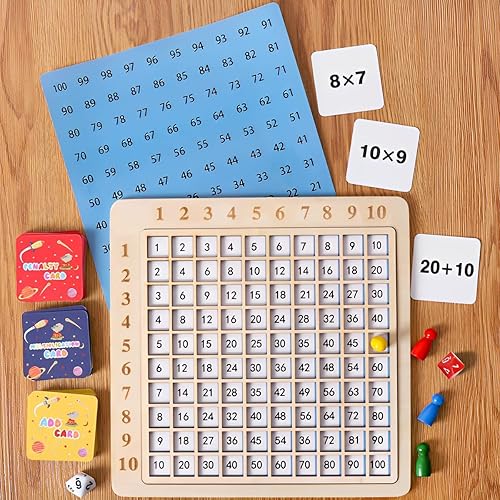 Tablero de madera de multiplicación y adición de matemáticas con tarjetas de juego juguete Montessori para niños pequeños mayores de 3 años modelo disponible en Yaxa Colombia