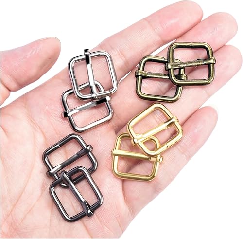 Miniatura 10 de CooBigo Paquete de 25 hebillas deslizantes ajustables de metal de 1 pulgada, ajustador rectangular Tri-Glide, deslizador de correa de tirantes
