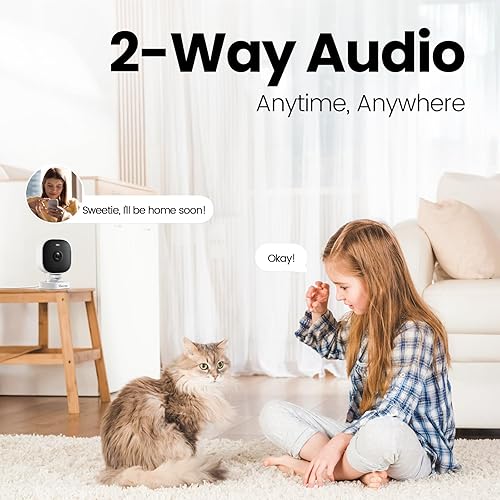 Miniatura 3 de VIMTAG Cámara interior para mascotas de 2.5K4MP para seguridad en el hogar, perro, gato, bebé, con aplicación de teléfono, visión nocturna de audio