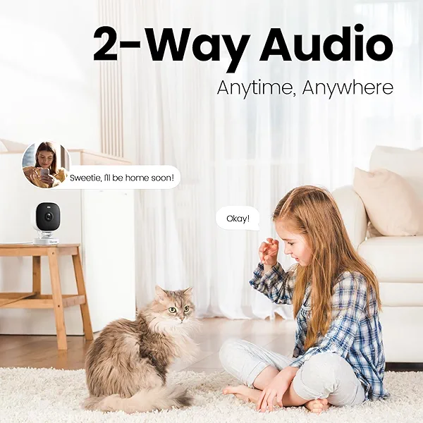 VIMTAG Upgrade 2.5K Security Camera Indoor Outdoor, 2.4G& 5G Color Night Vision Cameras for Home Security Baby Pet Dog Cat with Phone APP, Motion Detection 2-Way Audio, Work with Alexa Cloud, 2 Pack