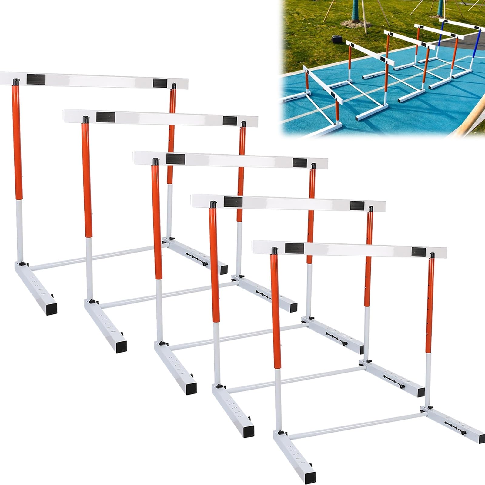 Equipo de Entrenamiento con Vallas Desmontable, Equipo de Entrenamiento de Velocidad y Agilidad, Altura Ajustable, Uso en Interiores y Exteriores, Ideal para Saltos atléticos, ejer