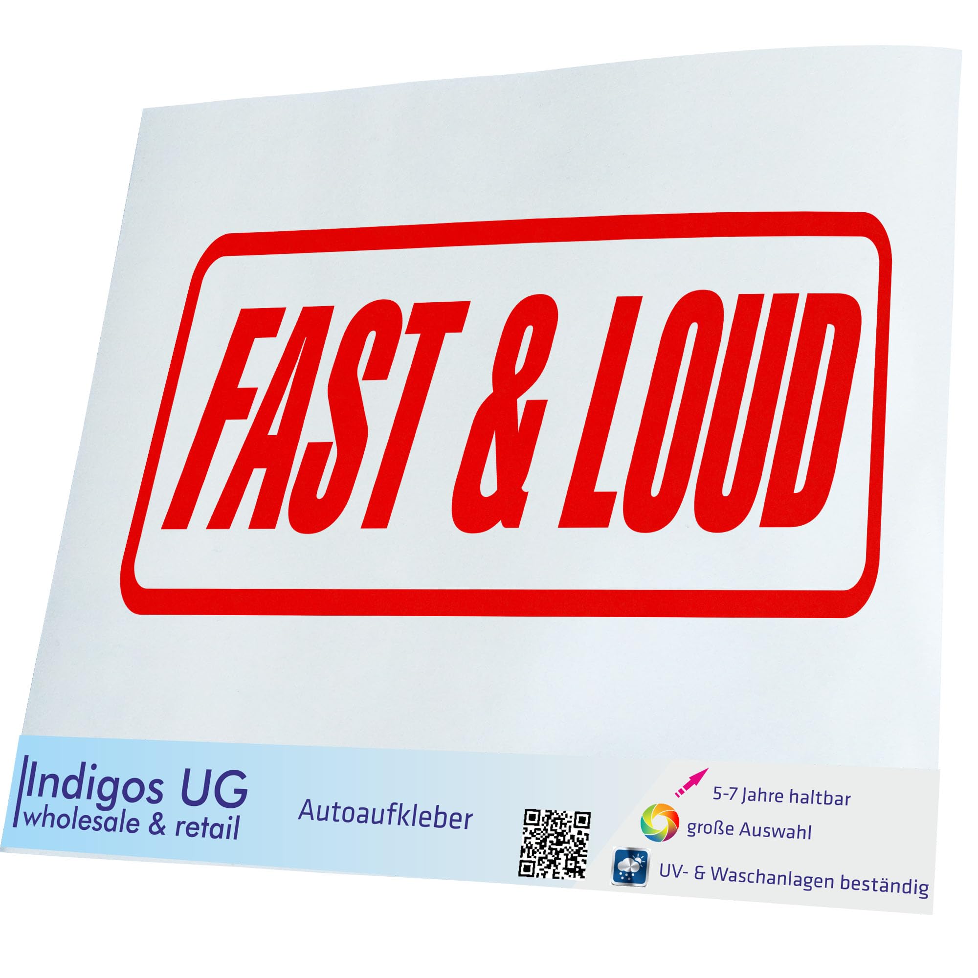 INDIGOS UG Adesivo per auto – JDM – Die Cut – Scritta punk – 400 x 148 mm rosso – lunotto posteriore – Adesivo per lunotto posteriore – Adesivo tuning