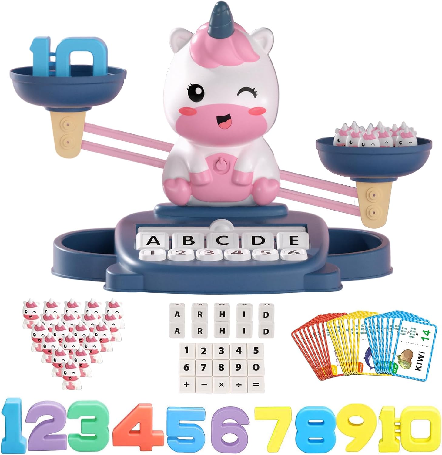 Snugzy Unicorns Balance Counting Toys Math Game Montessori Toys Learning Games for Kids Educational Toy Gifts for Boys Girls Age 5-7