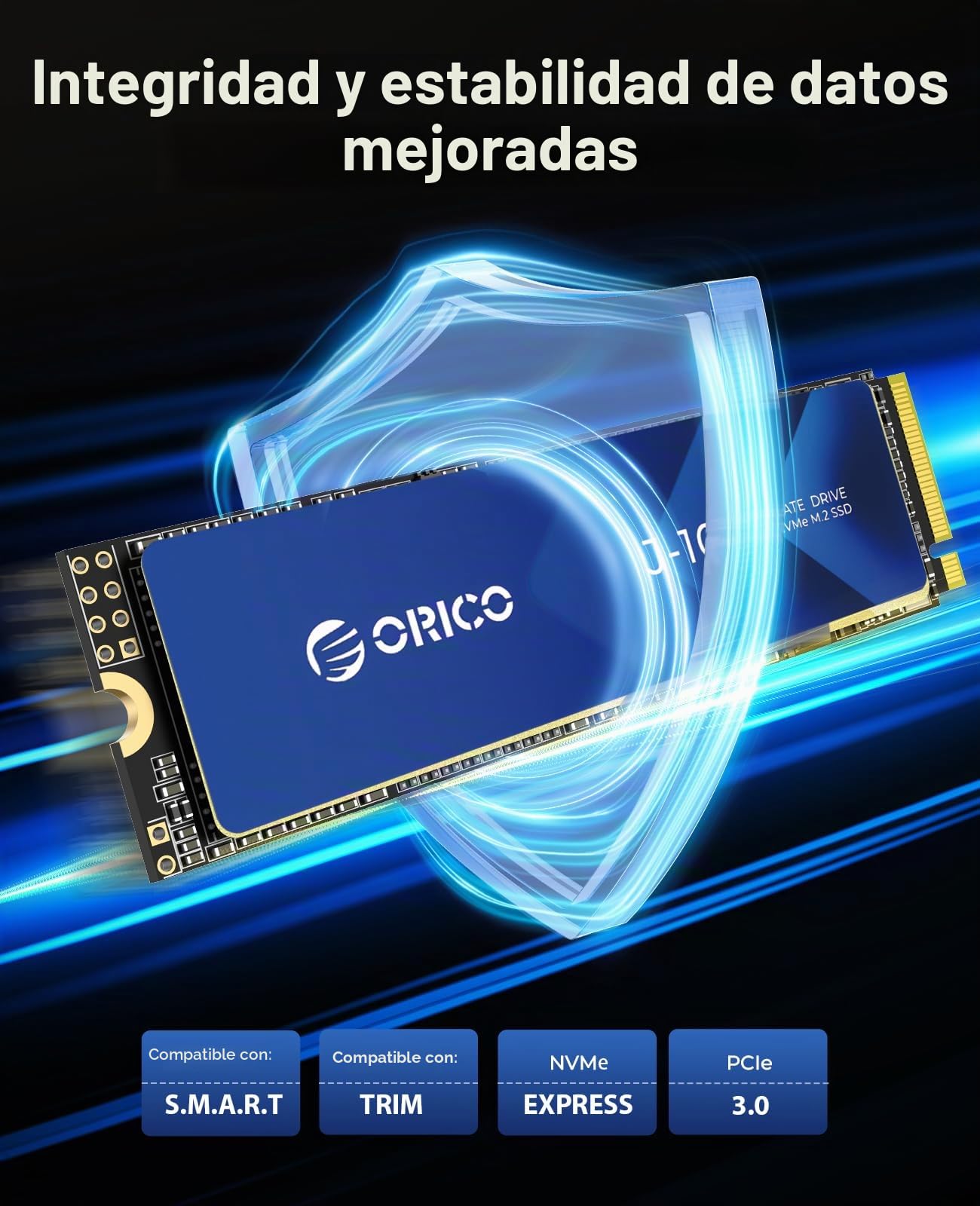 ORICO NVMe 1TB M.2 SSD PCIe Gen3.0x4 2280, hasta 3100 MB/s, 3D