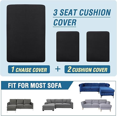 Vista 94 de Fundas de sofá modular, funda de cojín para sofá en forma de L, funda de cojín para sofá biplaza y ambos sofás seccionales izquierdo/derecho, Azul