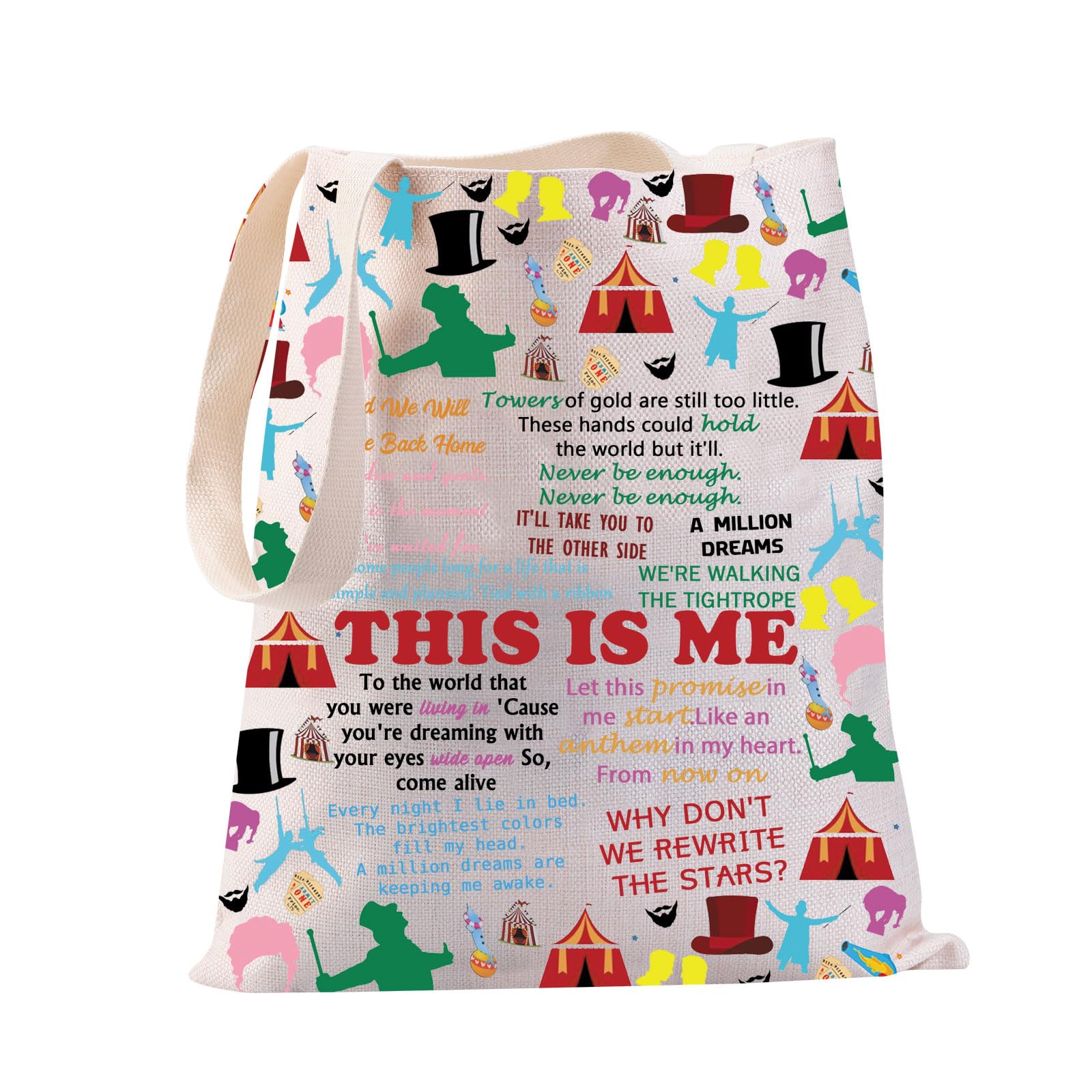 PXTIDYShowman Musical Tote Bag Showman Broadway Musical Tote Theatre Bag Broadway Merchandise Musical Lover Gift