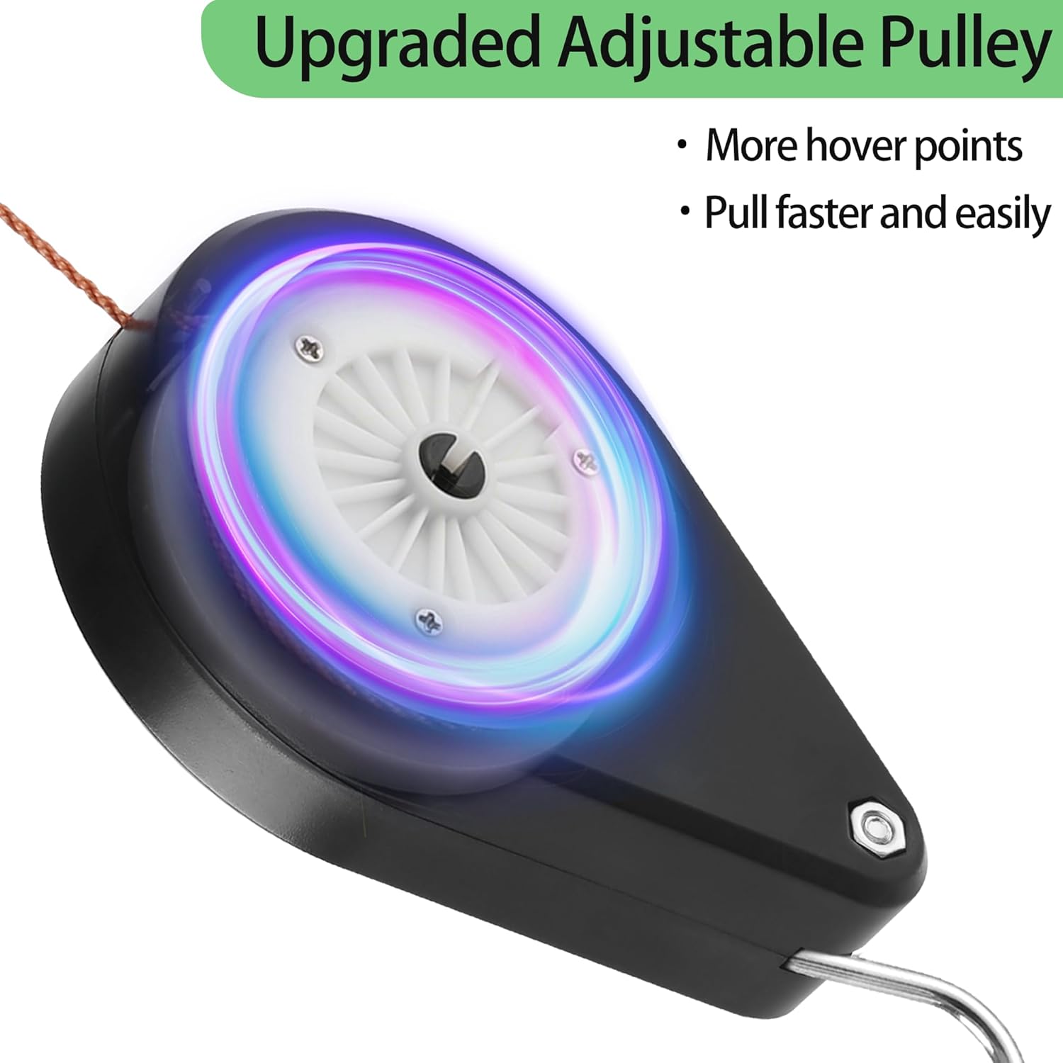 Retractable Plant Hanger - Upgrade Plant Pulleys for Hanging Plants, Easy to Raise and Lower, Suitable for Garden Flower Pots, Hanging Planter, Bird Feeder（Black, 4 PCS）