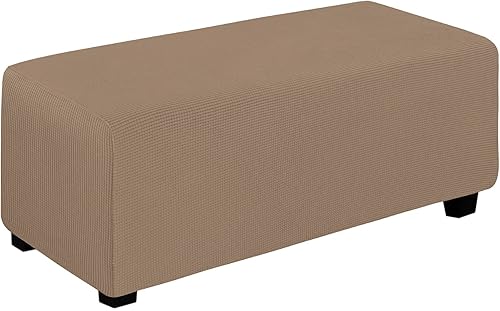Miniatura 11 de Easy-Going Funda Elástica para Otomana Longitud 20-30 pulgadas Taburete de Almacenamiento Plegable Protector de Muebles Funda Rectangular Suave con