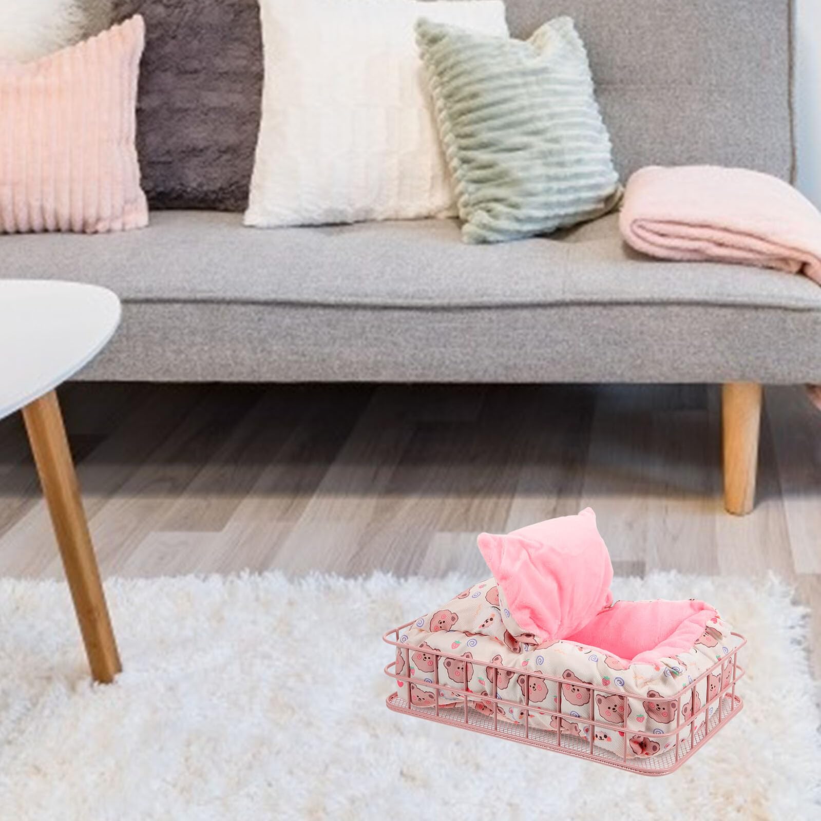 Metallplattform Bett für Hamster Ratten Chinchilla Frettchen aus Eisen mit Kuschelnest für Kleintiere