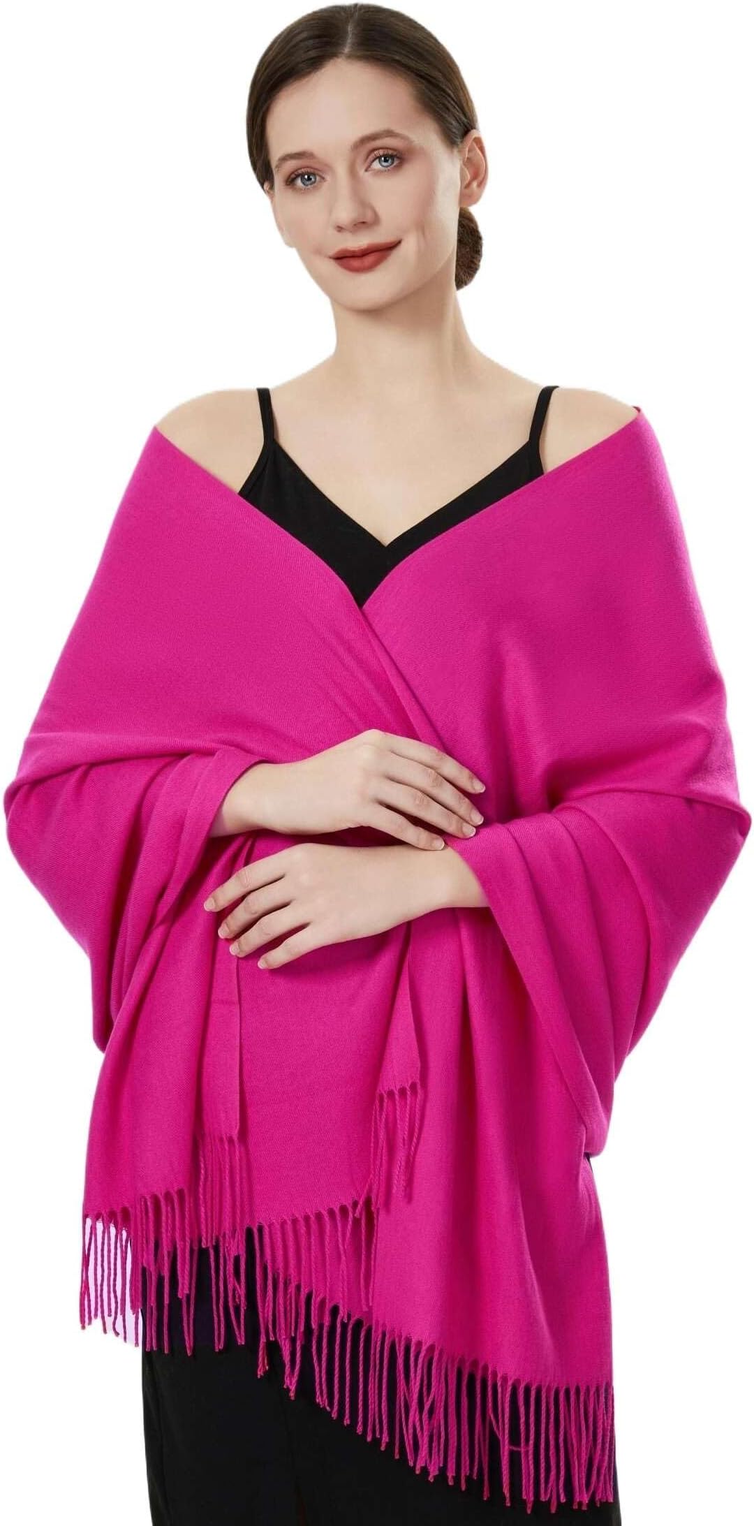 Womens Large Soft Wedding Evening Pashmina Shawls Wrap Scarfs