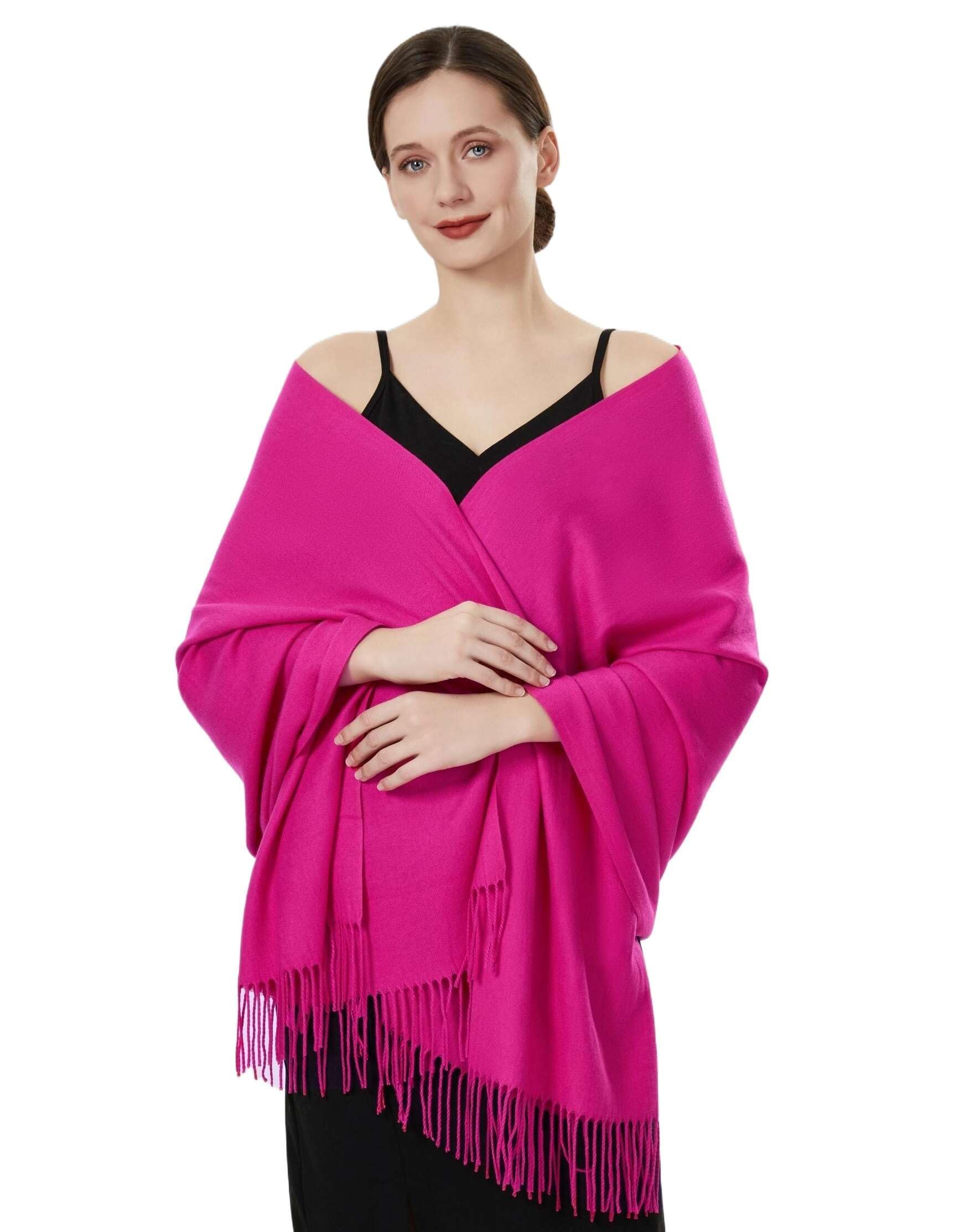 Womens Large Soft Wedding Evening Pashmina Shawls Wrap Scarfs